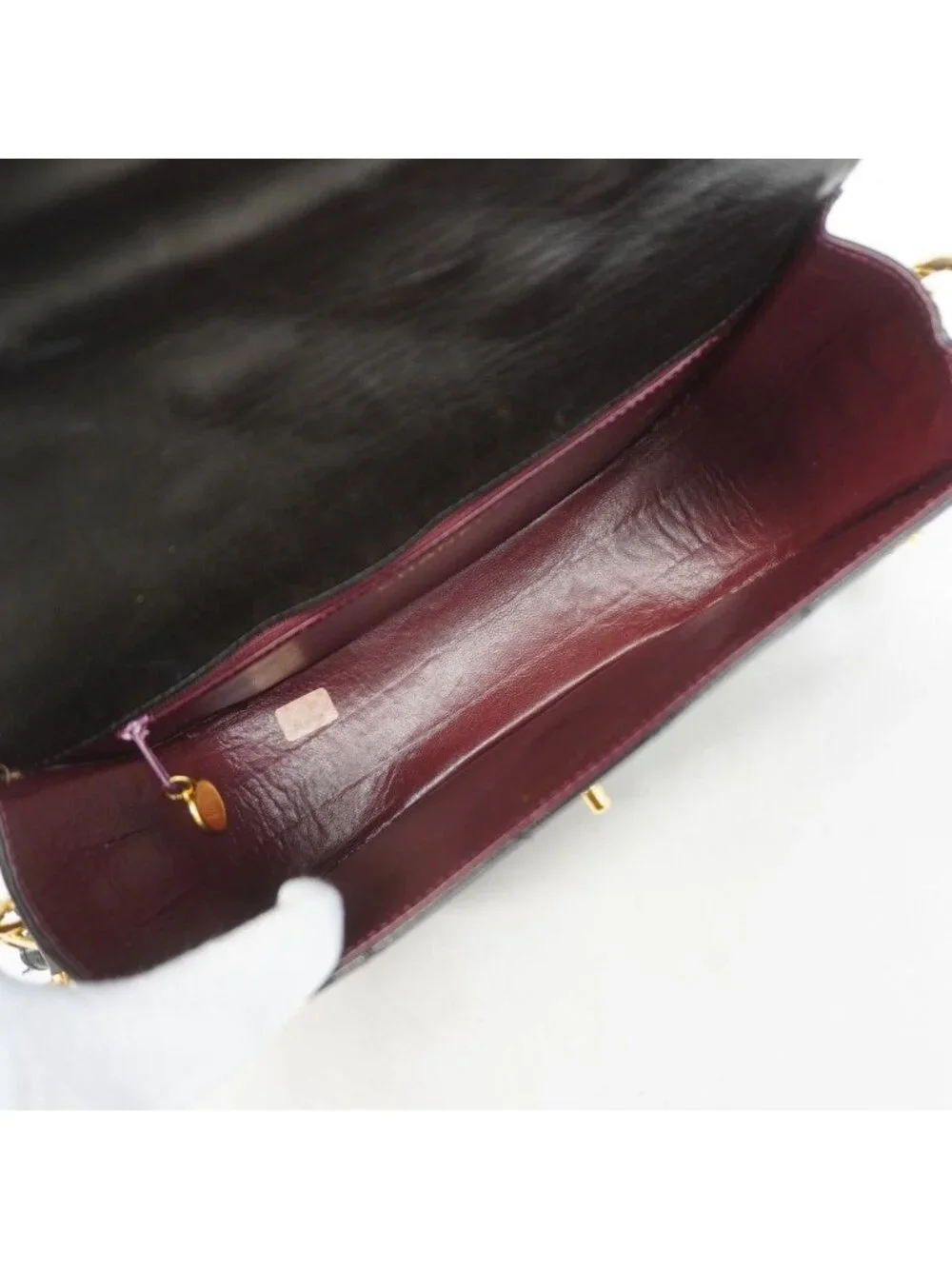 Chanel Shoulder Bag Quilted Lambskin Black Gold